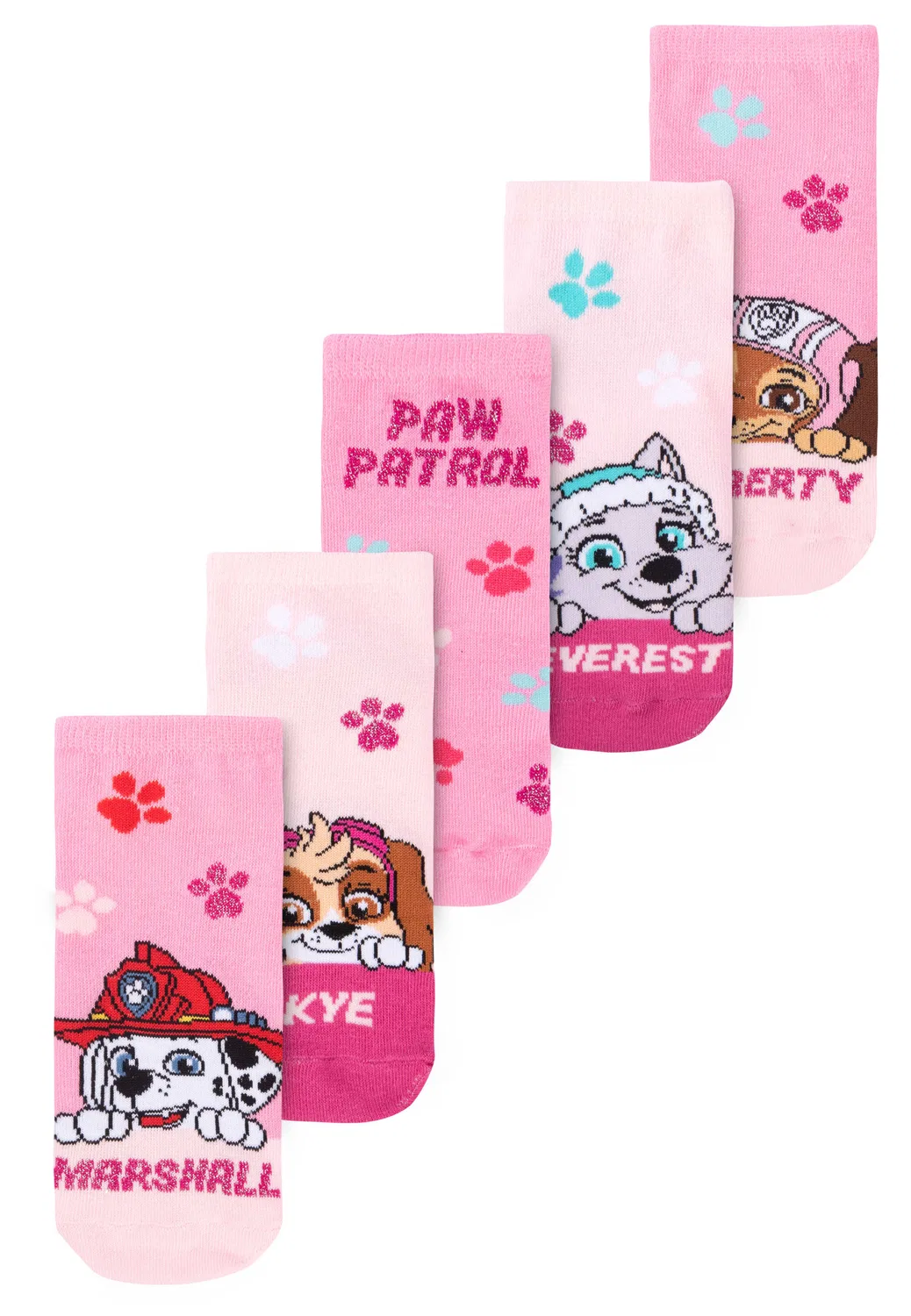 Носки детские, 5 пар, Paw Patrol, розовый