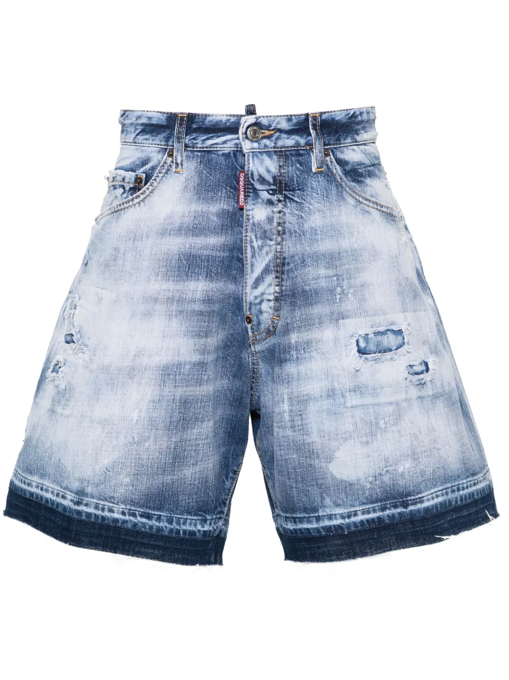 

Джинсовые шорты с эффектом потертости DSQUARED2, синий