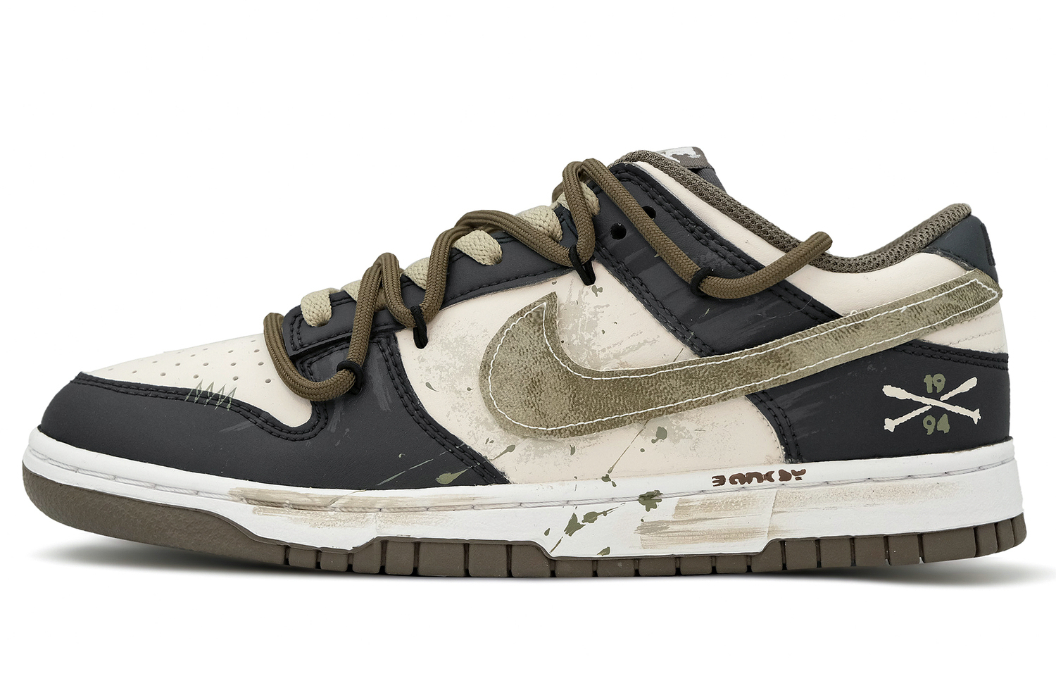 

Nike Dunk Leather Low top Skateboard Shoes Unisex темно-зеленый