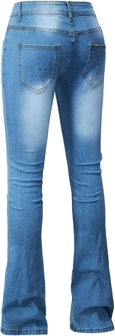 Джинсы Bell Bottom для женщин High Waisted Stretchy Skinny Curvy Flare — фото 3