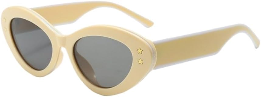 

Овальные солнцезащитные очки «кошачий глаз» для женщин, персонализированные, для поездок на работу, для активного отдыха, в стиле ретро, ​​простые солнцезащитные очки с защитой от УФ-излучения UV400 UJNHGQ, Beige Gray