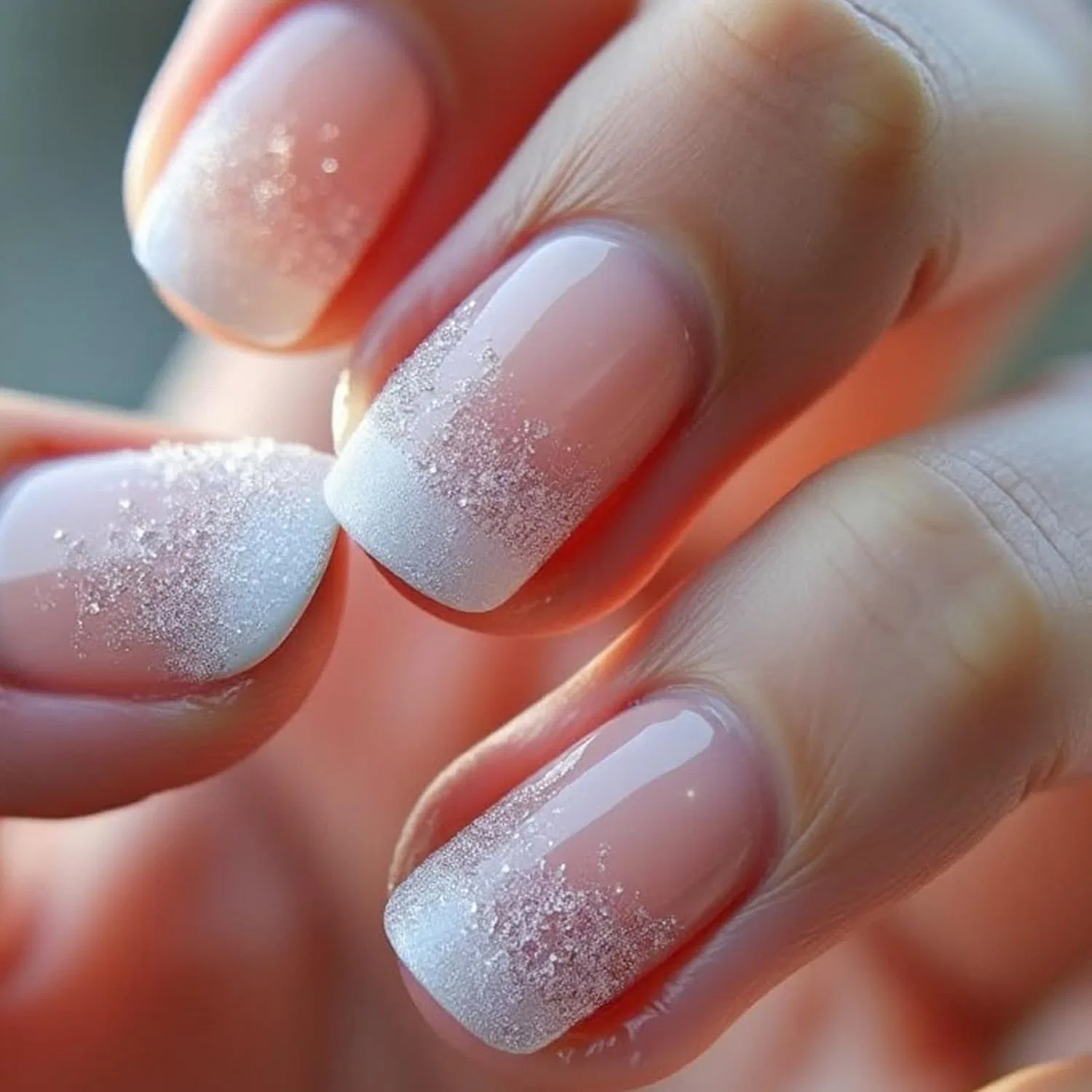 Накладные ногти с розовым глиттером, 24 шт. Virellay, French Glitter
