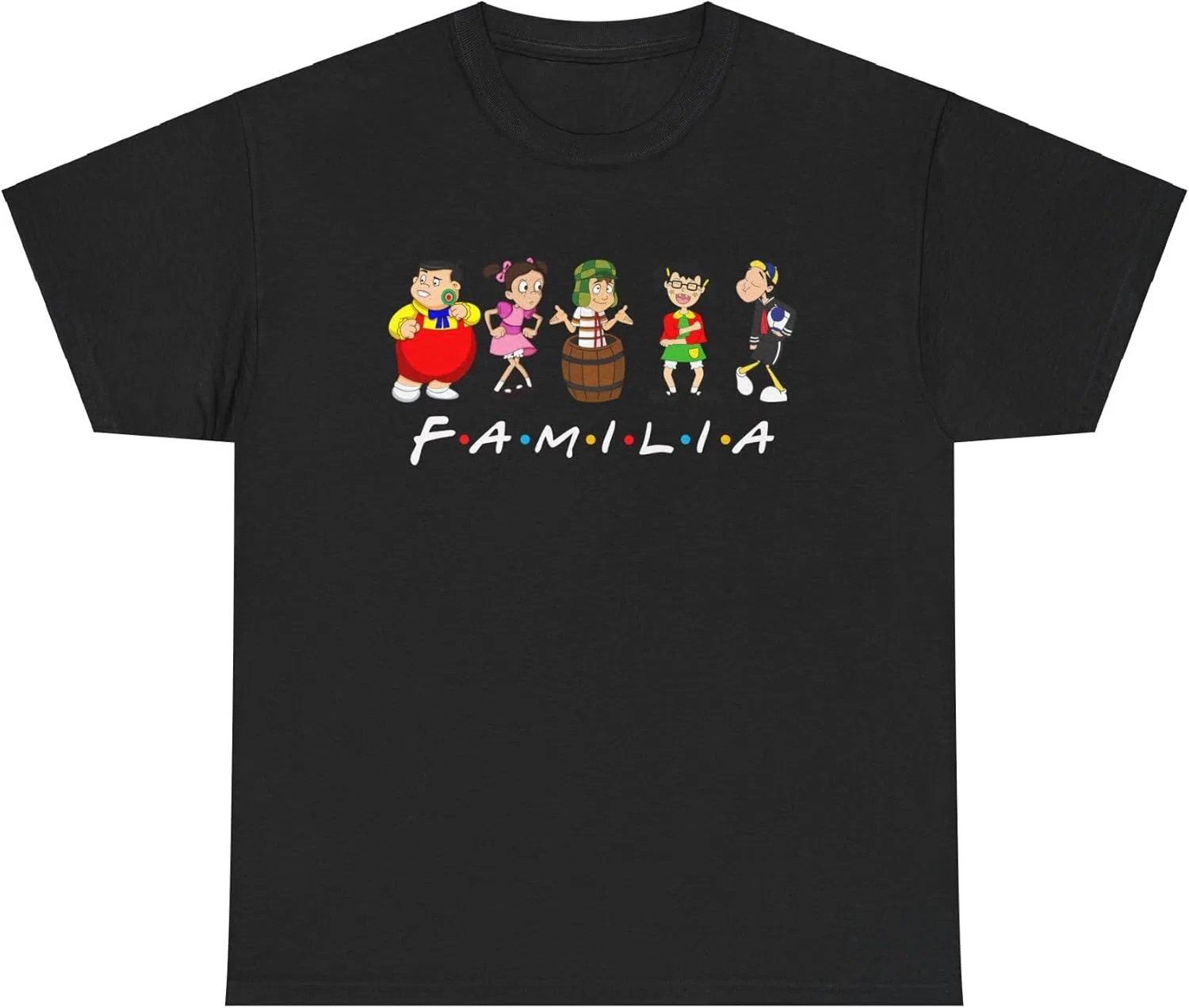 Подарочная футболка унисекс из плотного хлопка El Chavo del 8 Familia, классическое мексиканское телешоу El Chavo del Ocho — фото 2