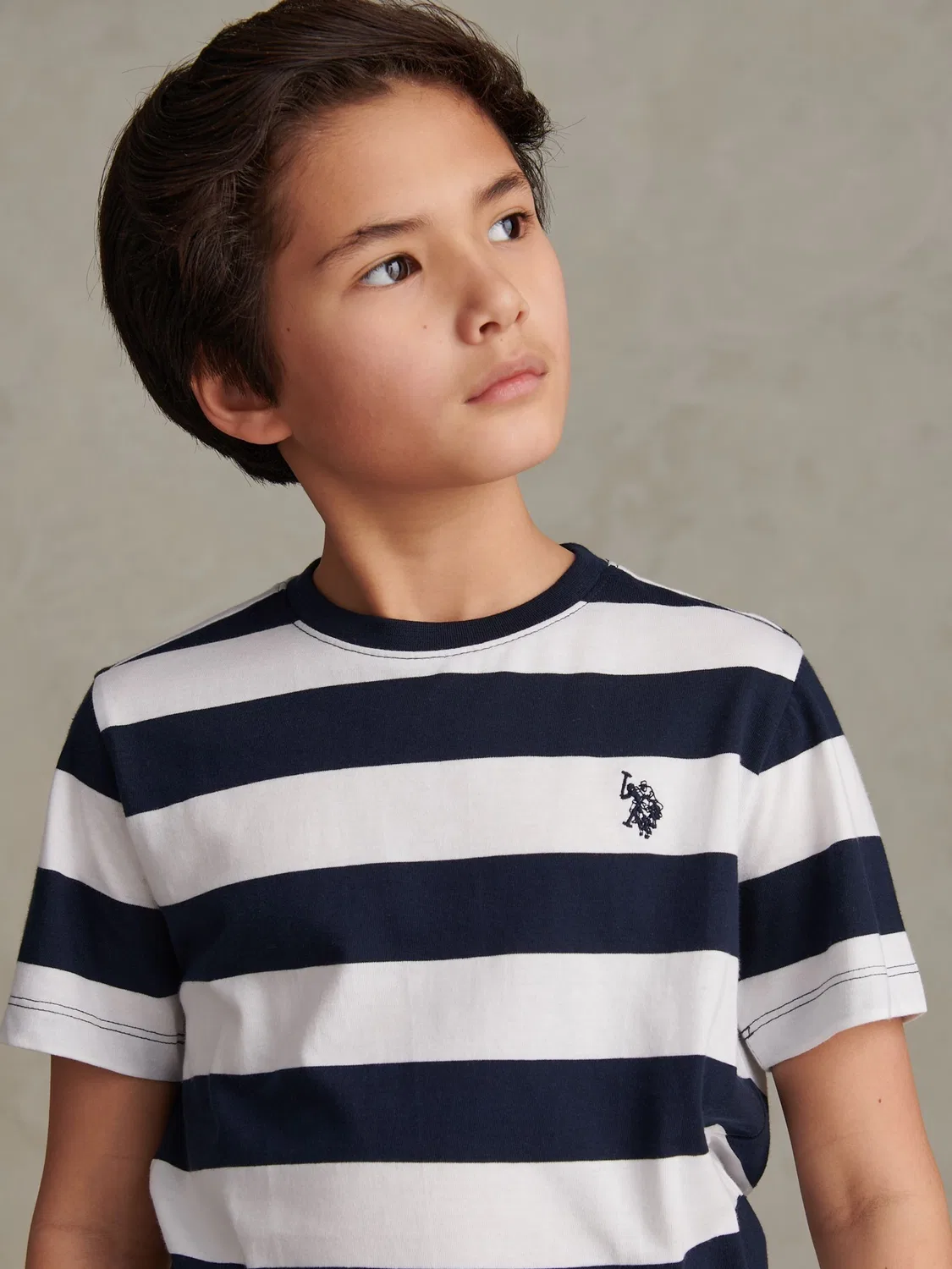 Футболка с полосками Classic Stripe U.S. Polo Assn, синий — фото 2