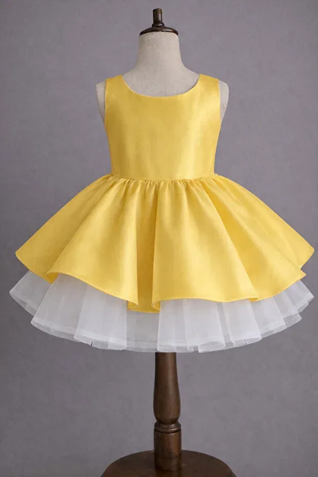 Детское платье для девочек с бантом Special Design Musgem, Yellow