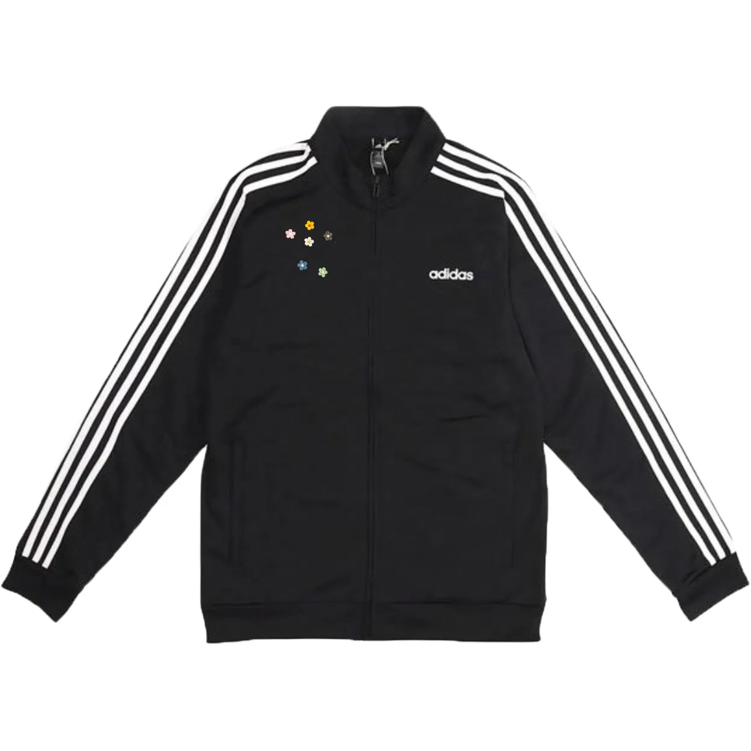 Мужское пальто с принтом Adidas, Black Floral Splendor