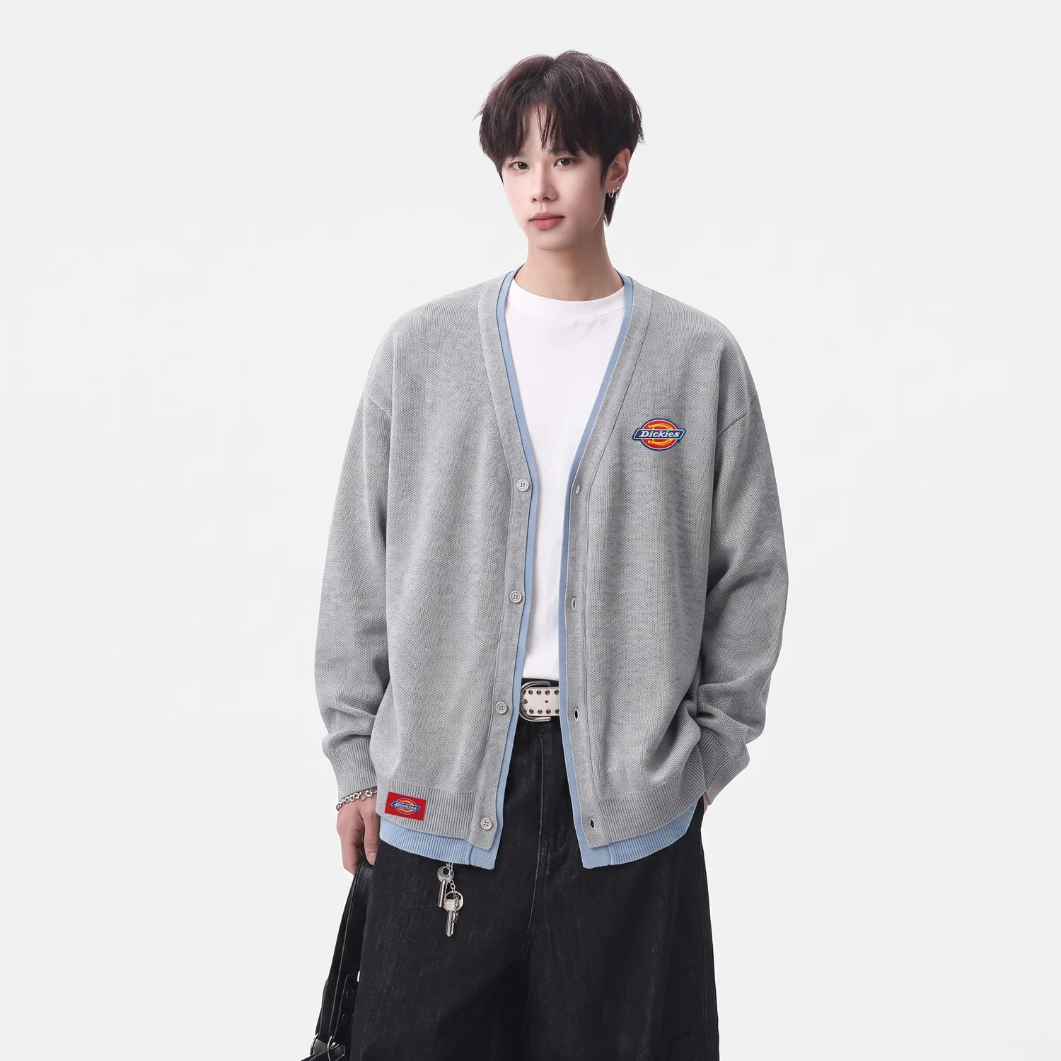 Детский свитер с V-образным вырезом Dickies, Gray — фото 4