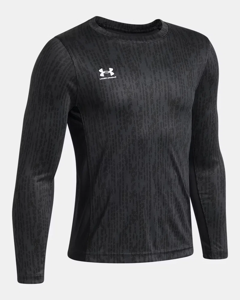 Футболка вратарская для мальчиков быстросохнущая UA Challenger Team Keeper UnderArmour, Black/White — фото 3