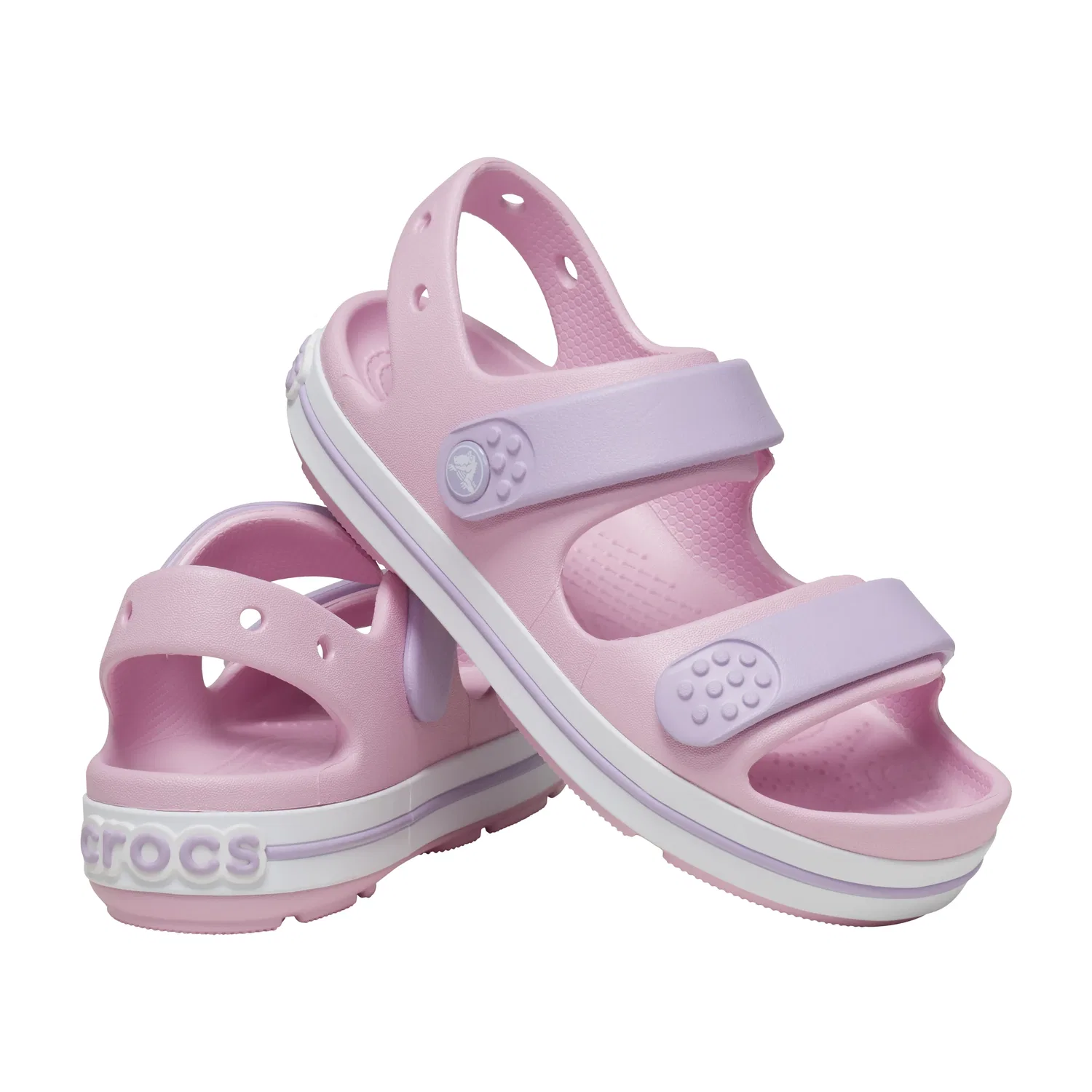 Сандалии детские с застежкой Croband Cruiser Crocs, розовый — фото 2