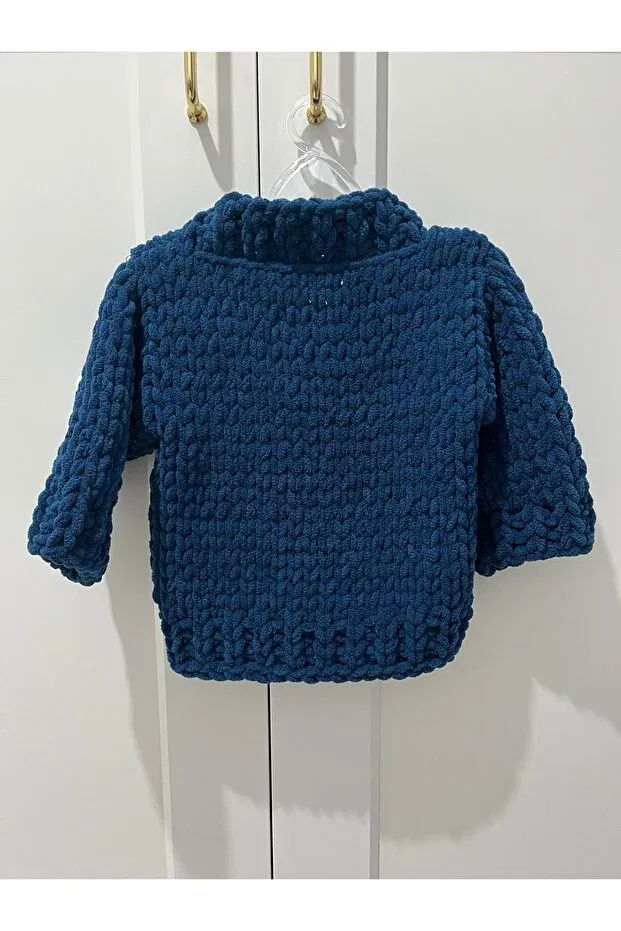 Детский кардиган с принтом Cloud Pattern Cardigan Puffybaby Store, Navy Blue — фото 4