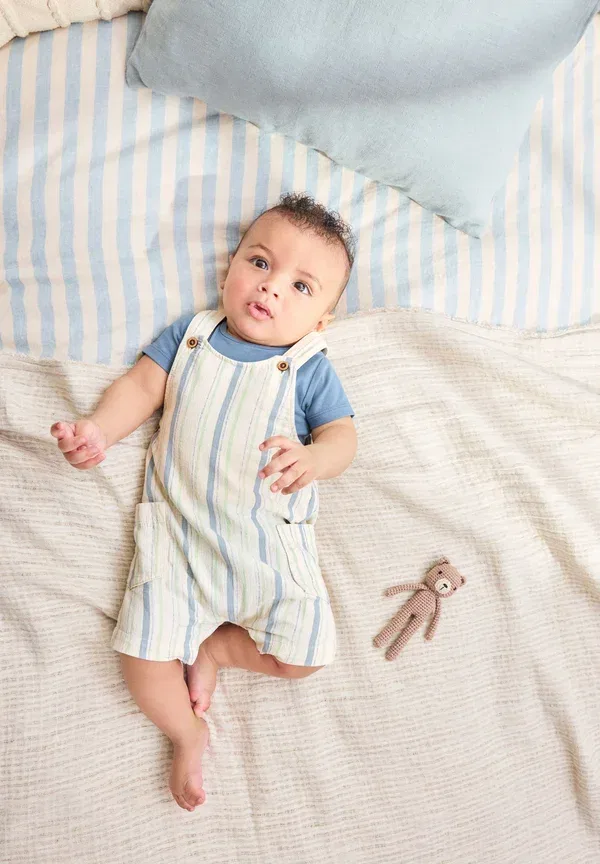 Комплект из топа и шорт из хлопка Regular fit set - body Next Stripe, синий