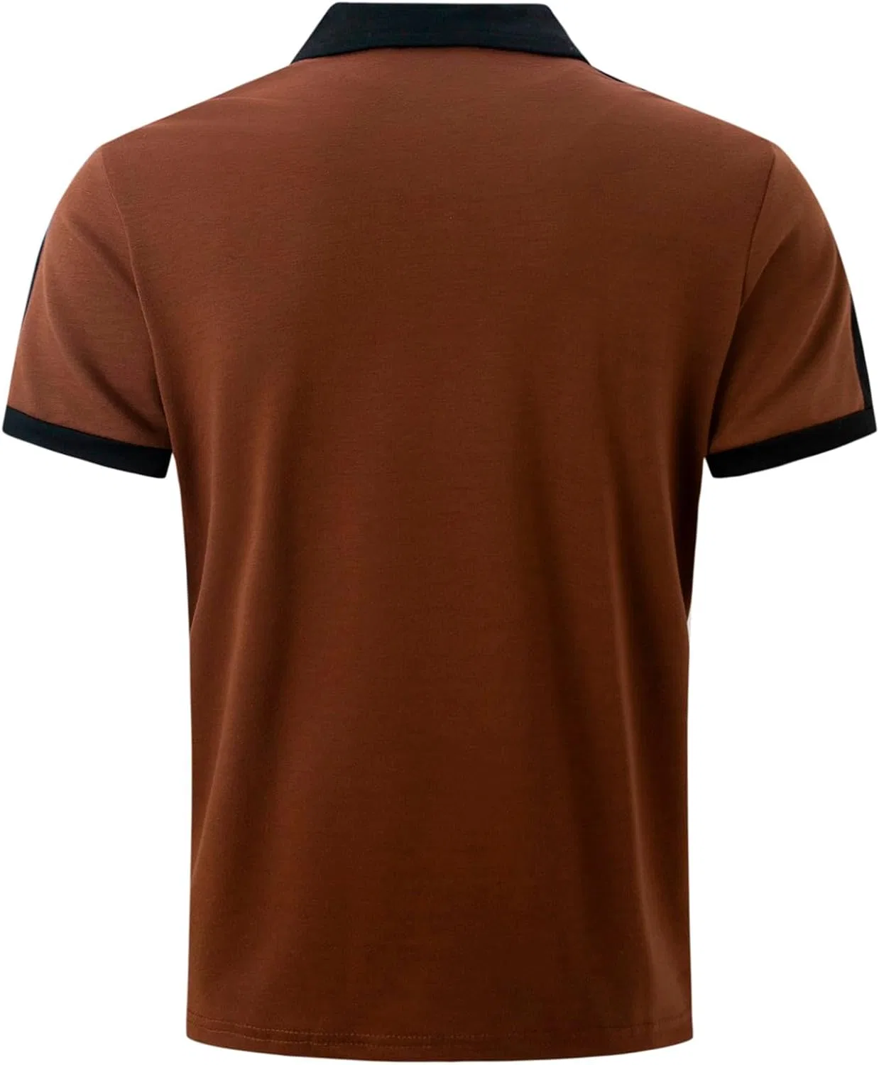 Мужская приталенная футболка с отложным воротником Slim Fit Golf, Coffee — фото 2
