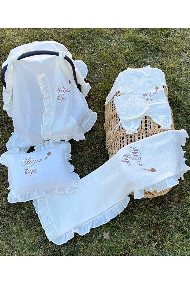 Детский комплект для выписки из роддома хлопковый Babymotif, Ecru