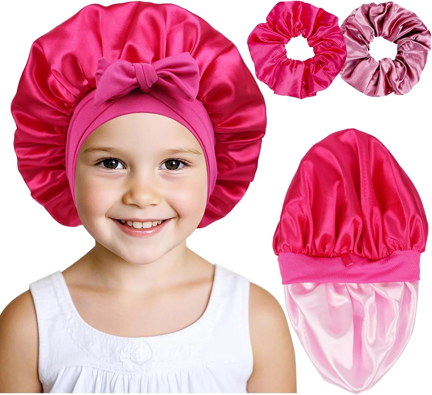 Шапочка для душа для детей, сатиновая подкладка, Hot Pink, Himoswis