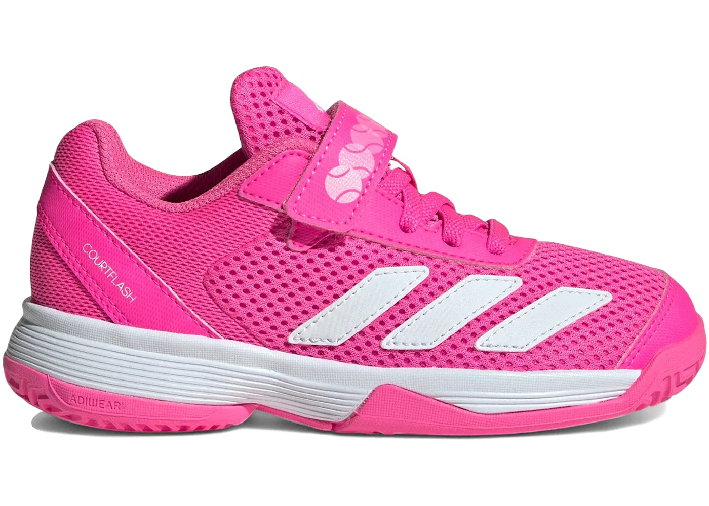 Детские кроссовки для мальчиков с perforations Adidas Courtflash Adidas, Lucid Pink/Cloud White/Lucid Pink