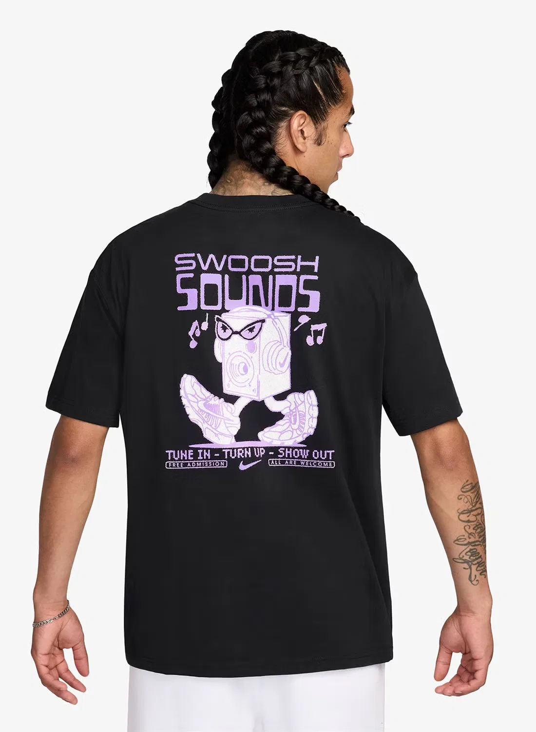 Футболка с принтом Swoosh Sounds Nike, черный — фото 2