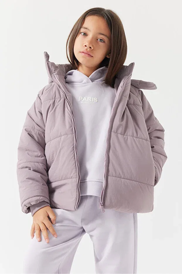 Детское пальто для девочек с капюшоном Paulmark, Purple