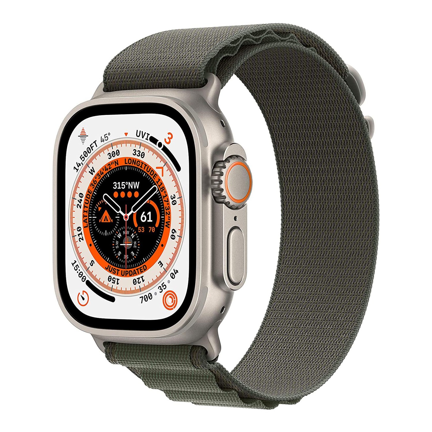 

Умные часы Apple Watch Ultra 49mm GPS+Cellular L, серебристый/зеленый
