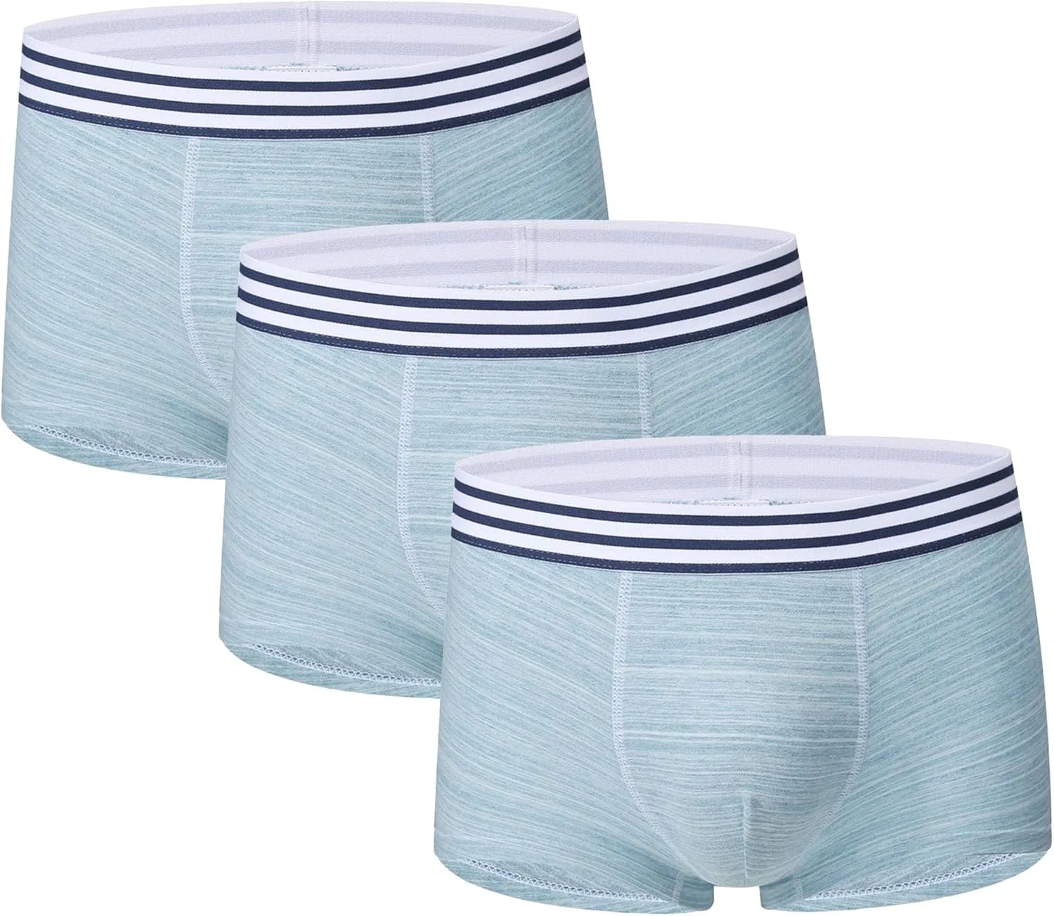 Боксеры хлопковые полосатые Light Blue-3pc
