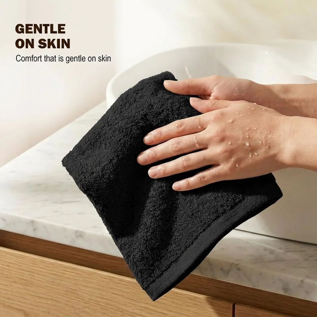 Набор Washcloth, 60 шт, Utopia Towels, 30x30 см, Black — фото 3