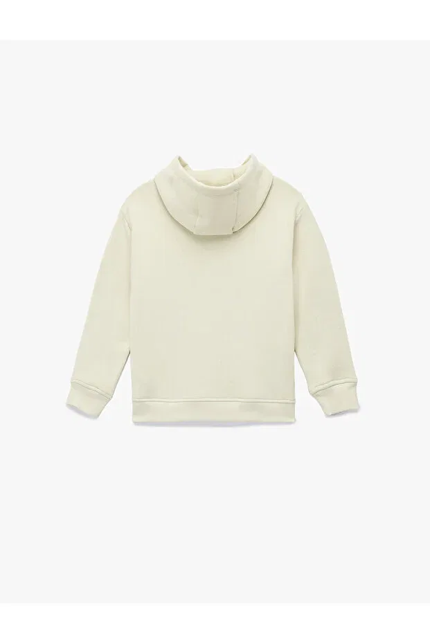 Детские свитшот для мальчиков с принтом Shardonlu Dinosaur Printed Long Sleeve Hooded Koton, Ecru — фото 2