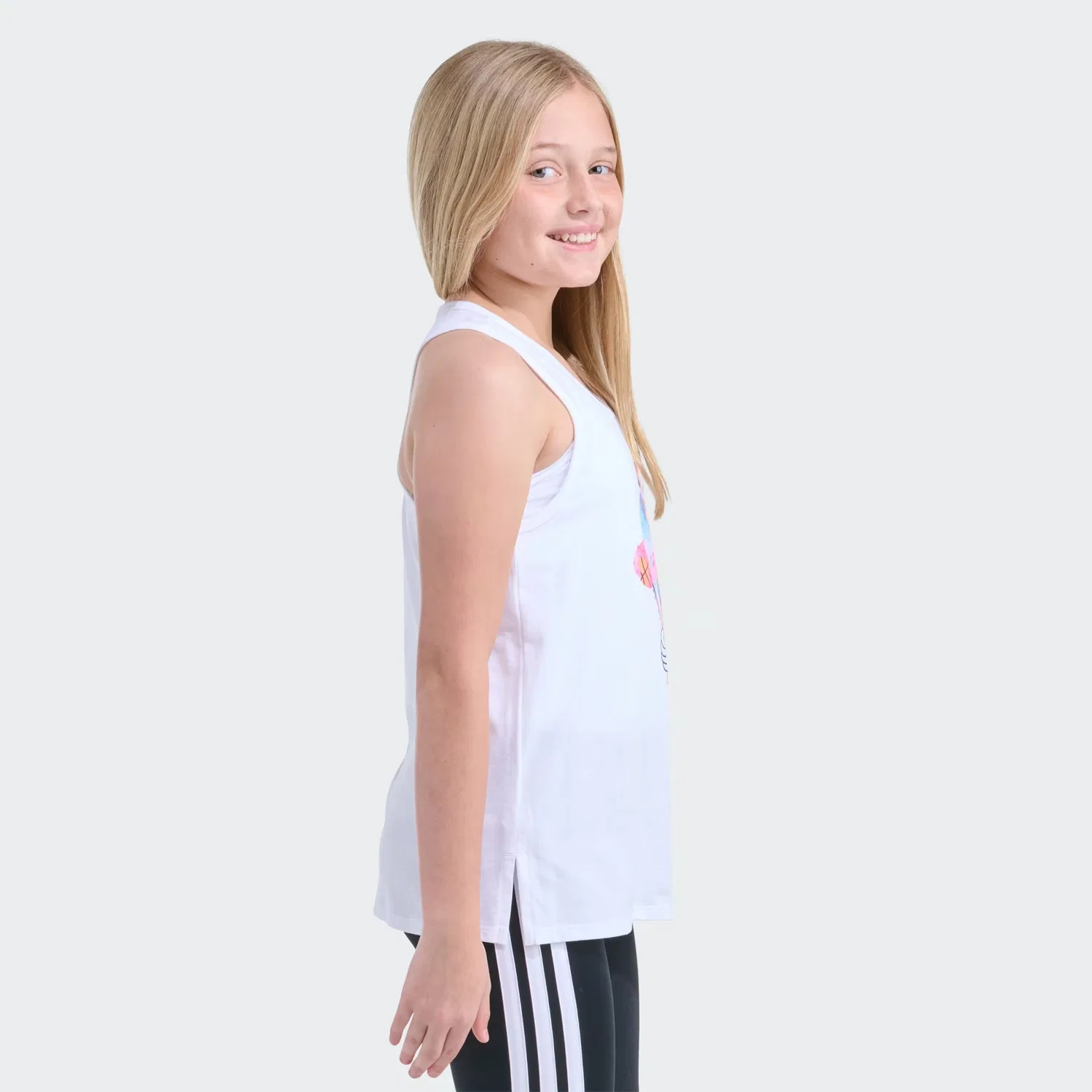 Детская майка с открытой спинкой Racer Back Adidas Sportswear, белый — фото 3