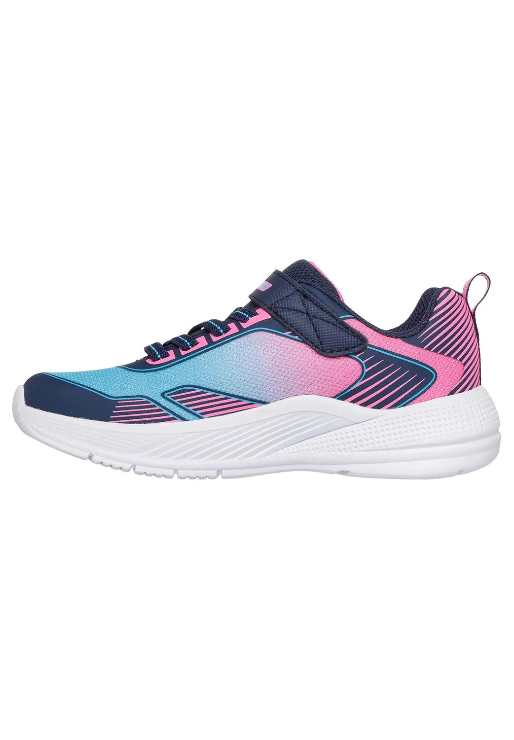 Детские кроссовки с липучками Microspec Advance-Oasis Point Skechers, Bunt Navyblau Rosa — фото 2