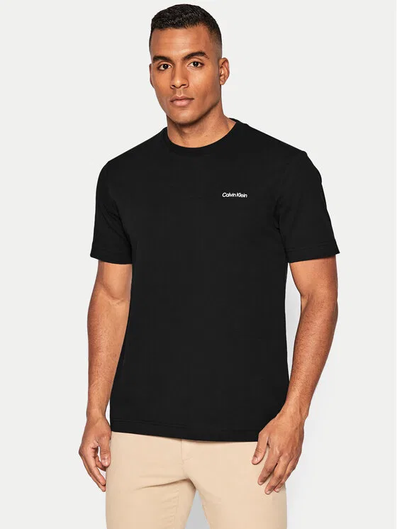 Футболка regular fit Micro Logo Interlock Calvin Klein, черный