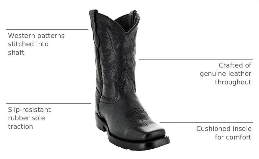 Детские ботинки для мальчиков с широким квадратным носком K3004 Soto Boots, Black — фото 3