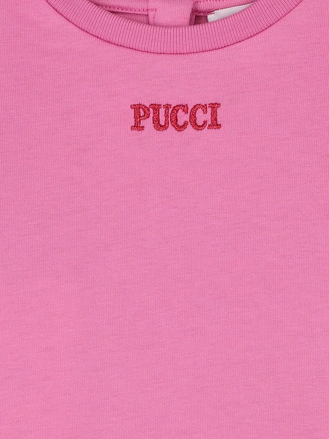 Платье с вышитым логотипом и принтом Labirinto Pucci Junior, розовый — фото 3