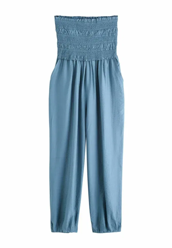 Комбинезон с драпировкой Petite fit - bandeau shirred body balloon leg jumpsuit Next, navy blue, темно-синий — фото 4