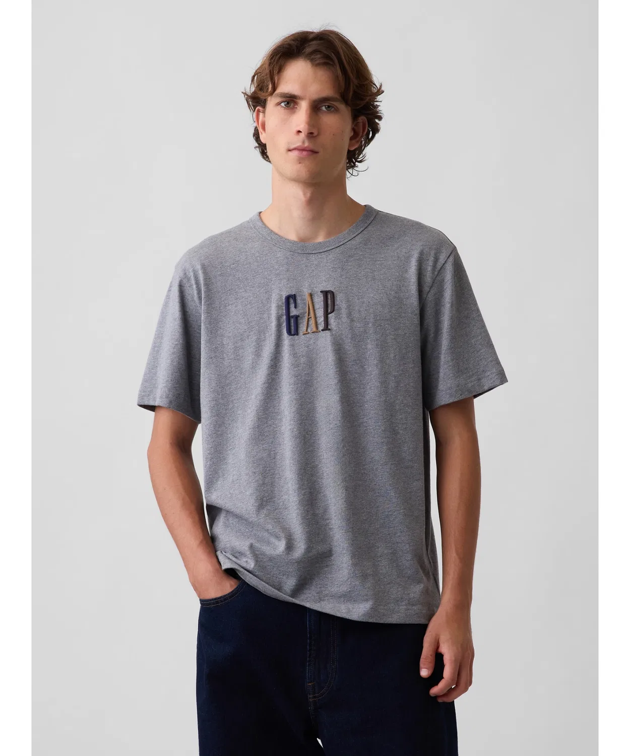 Мужская футболка с коротким рукавом хлопковая GAP, Grey