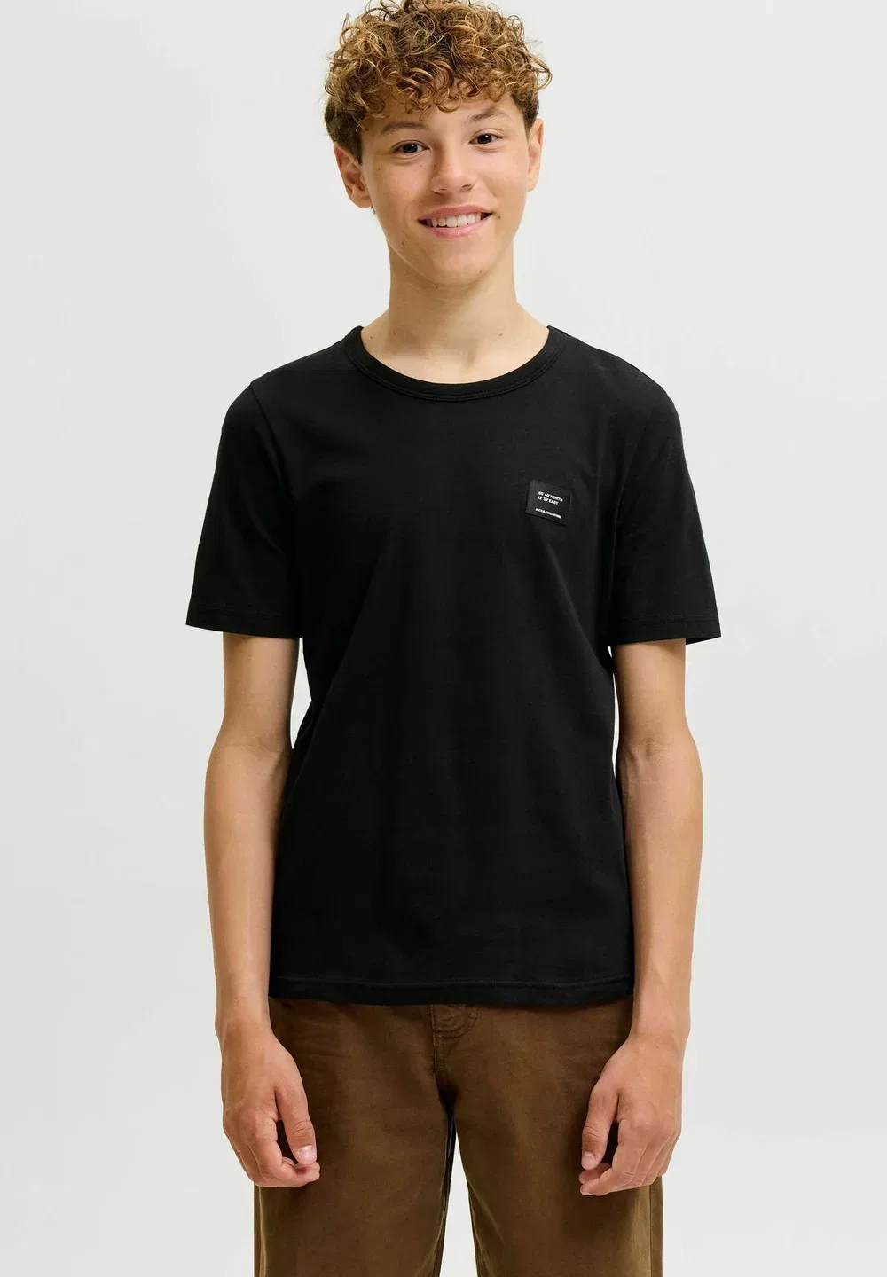 Футболка, детская футболка - базовая футболка Jack & Jones Junior, Black — фото 2