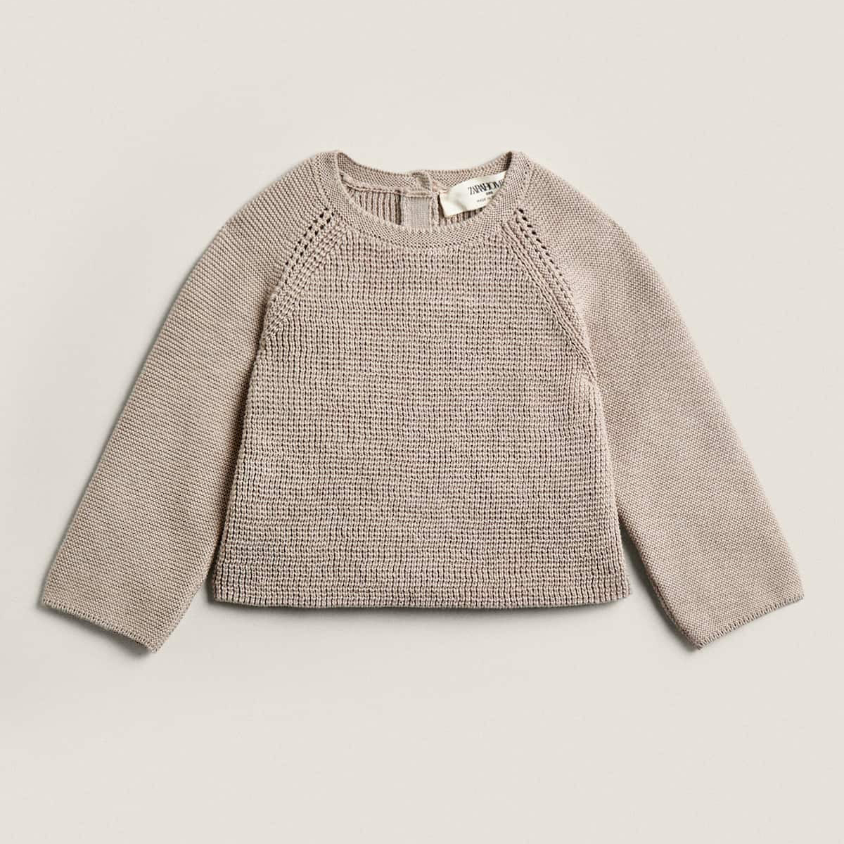 

Детский свитер Zara Home Mini Waffle-knit, серовато-коричневый