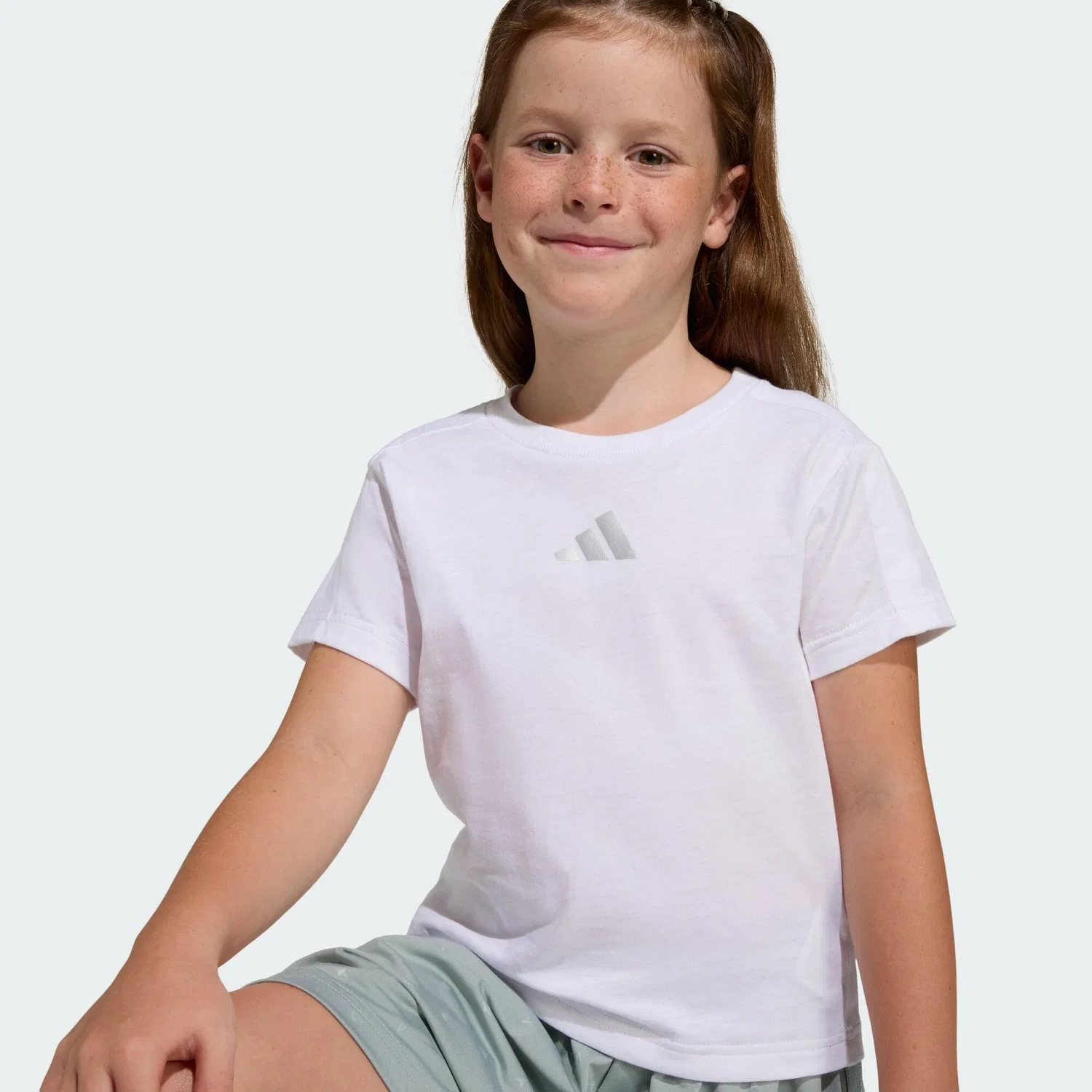 Детский комплект с металлическими деталями Seasonals Glam Short Set, Adidas, Цвет Weiss Silber Weiss — фото 4