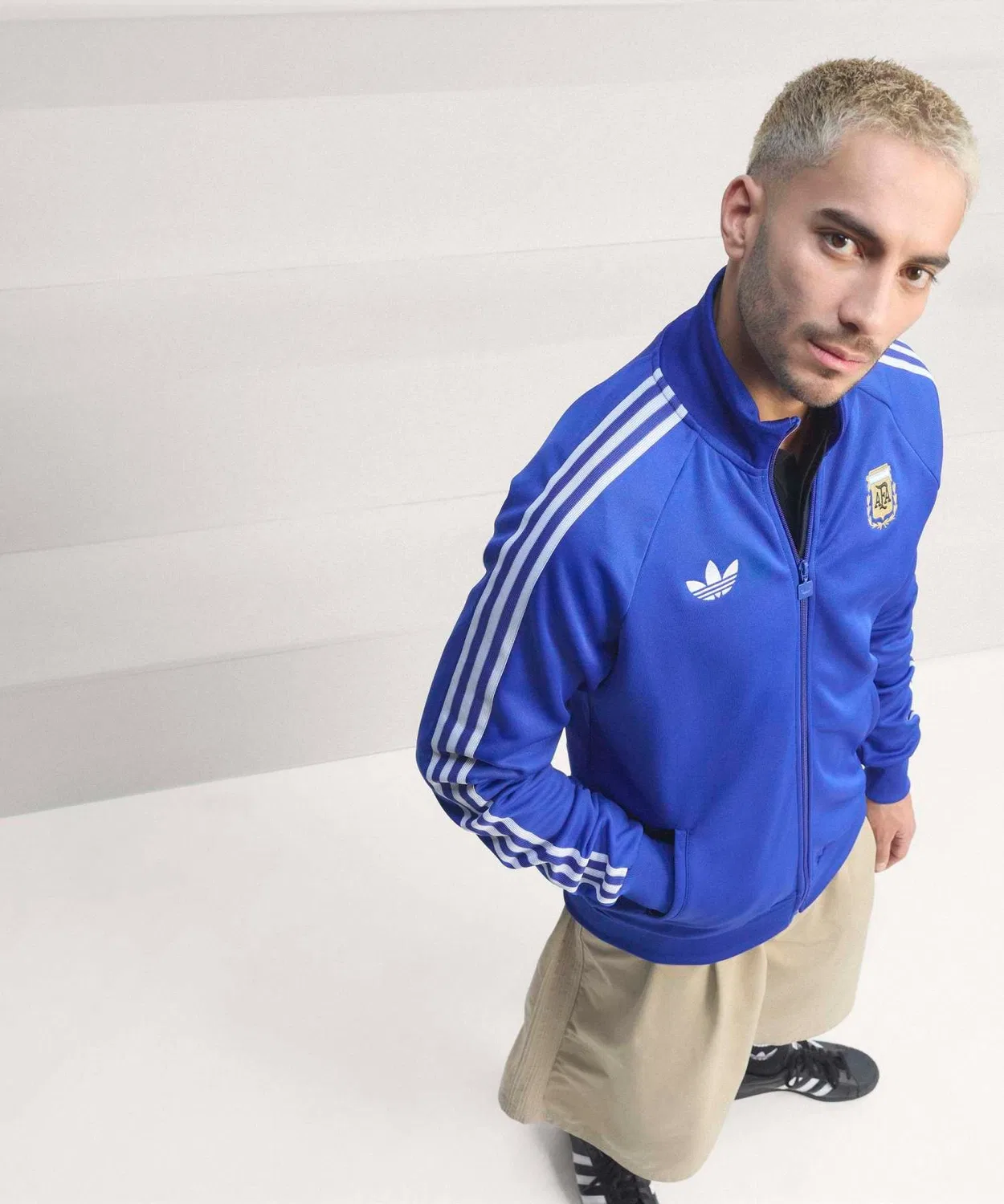 Мужской топ с высоким воротником с принтом Adidas Argentina Originals, Blue — фото 4