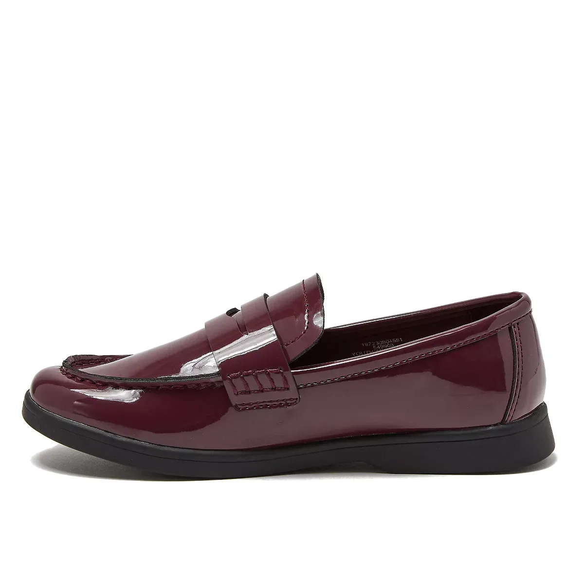 Детские лоферы для девочек без каблука Lands' End, Royal Burgundy Patent — фото 3