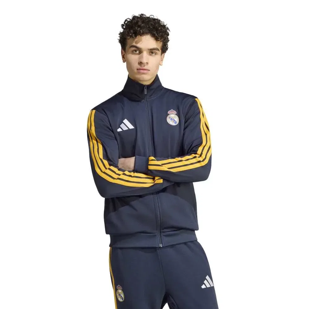 Мужская спортивная куртка с воротником-стойкой Real Madrid DNA Adidas, Blue