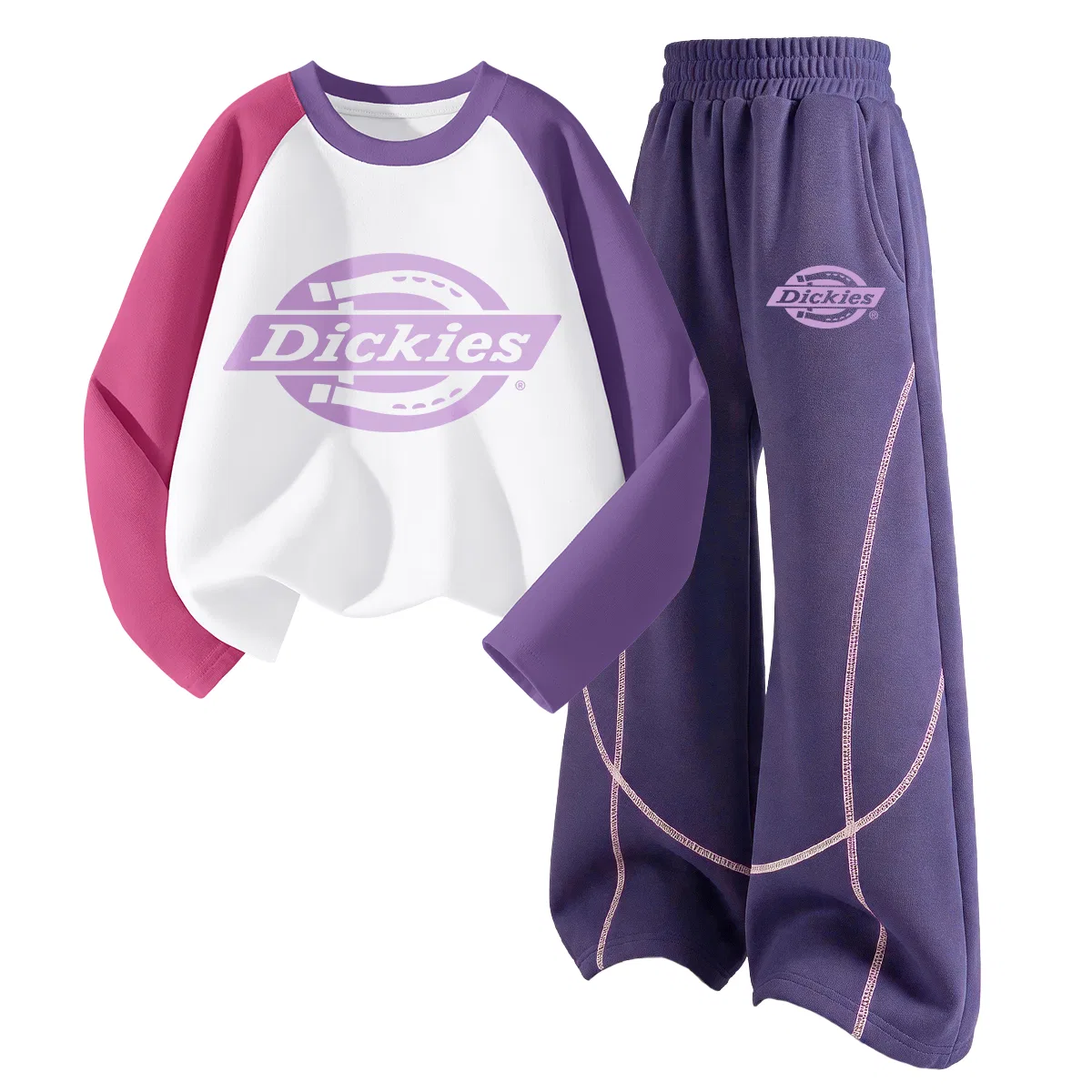 Детский комплект из лонгслива и леггинсов с принтом Sun Mountain Logo, Dickies, Green Blue/White Heather Gray — фото 3