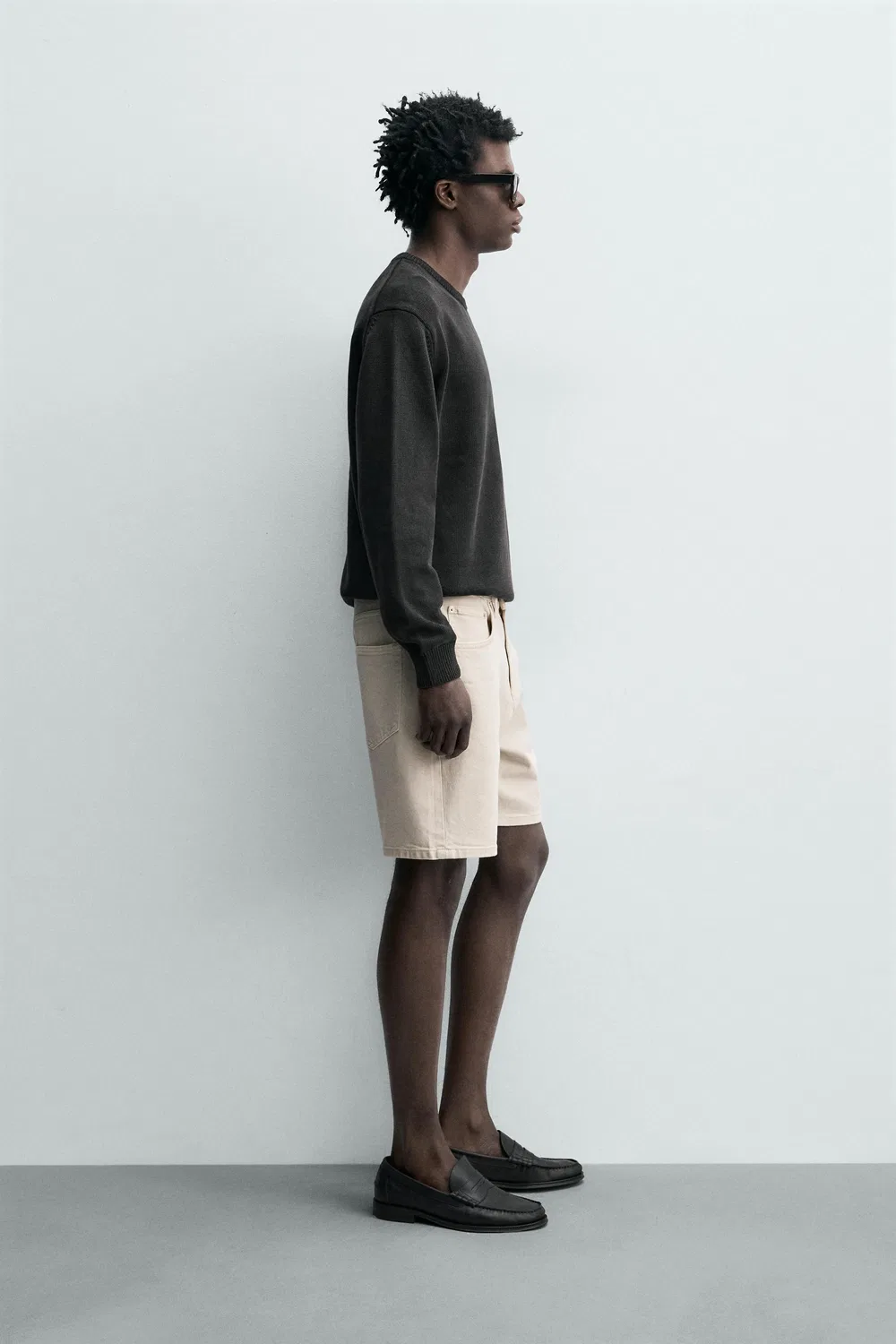 ДЖИНСОВЫЕ ШОРТЫ СТАНДАРТНОГО КРОЯ-БЕРМУДА ZARA, Ecru — фото 4