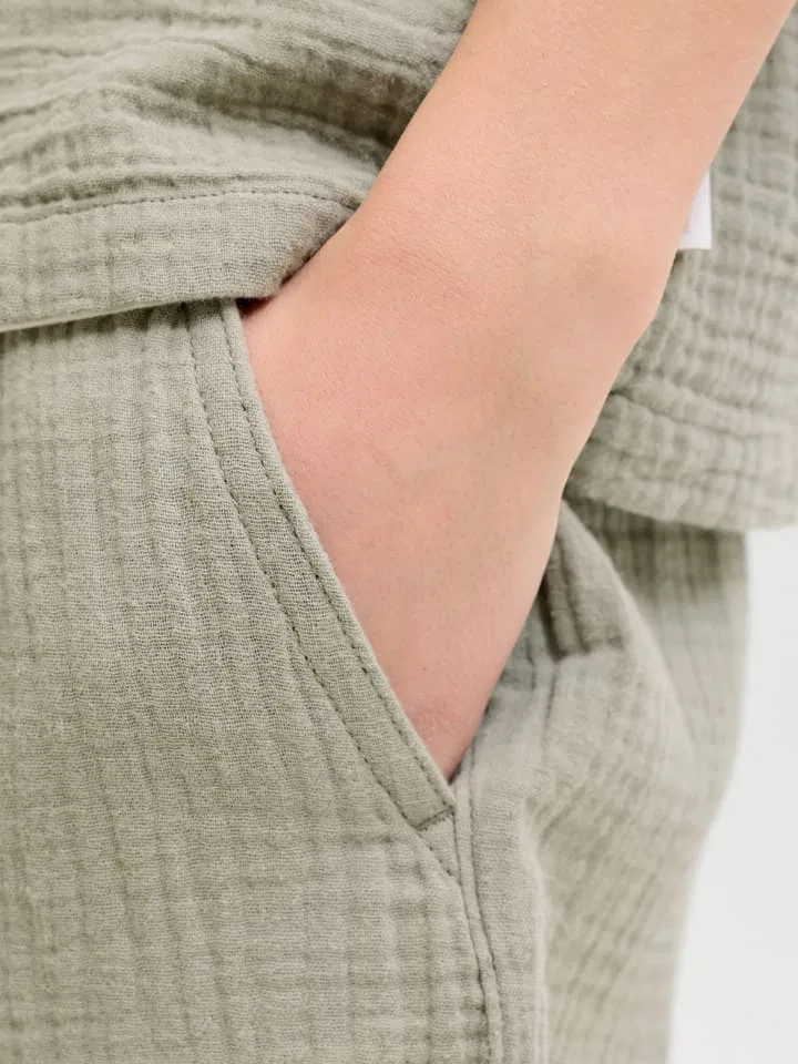 Шорты хлопковые Jaiden Jack & Jones Junior, хаки — фото 4