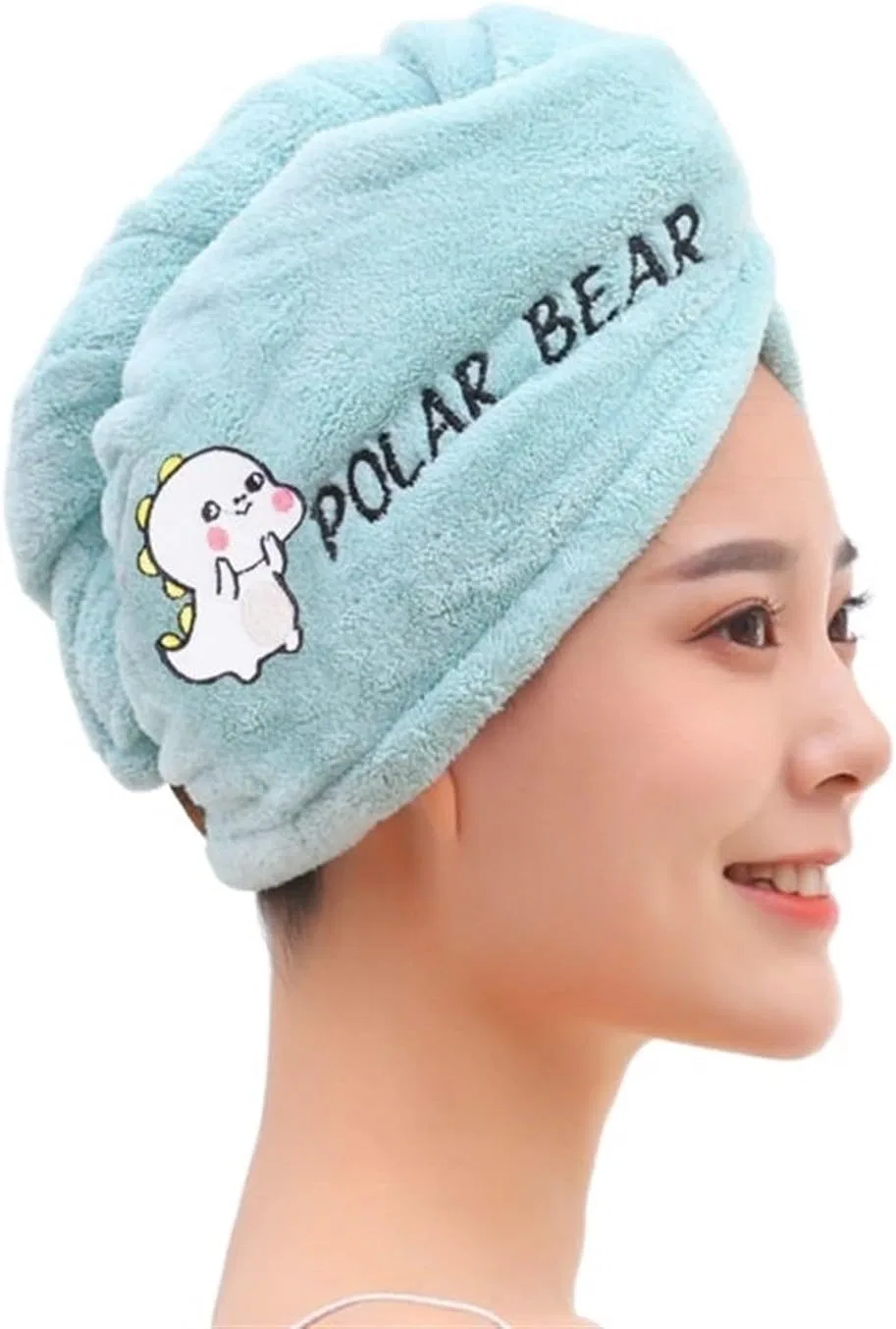 Шапочка для душа из микрофибры TYNXK, 25x65 см, Light Blue
