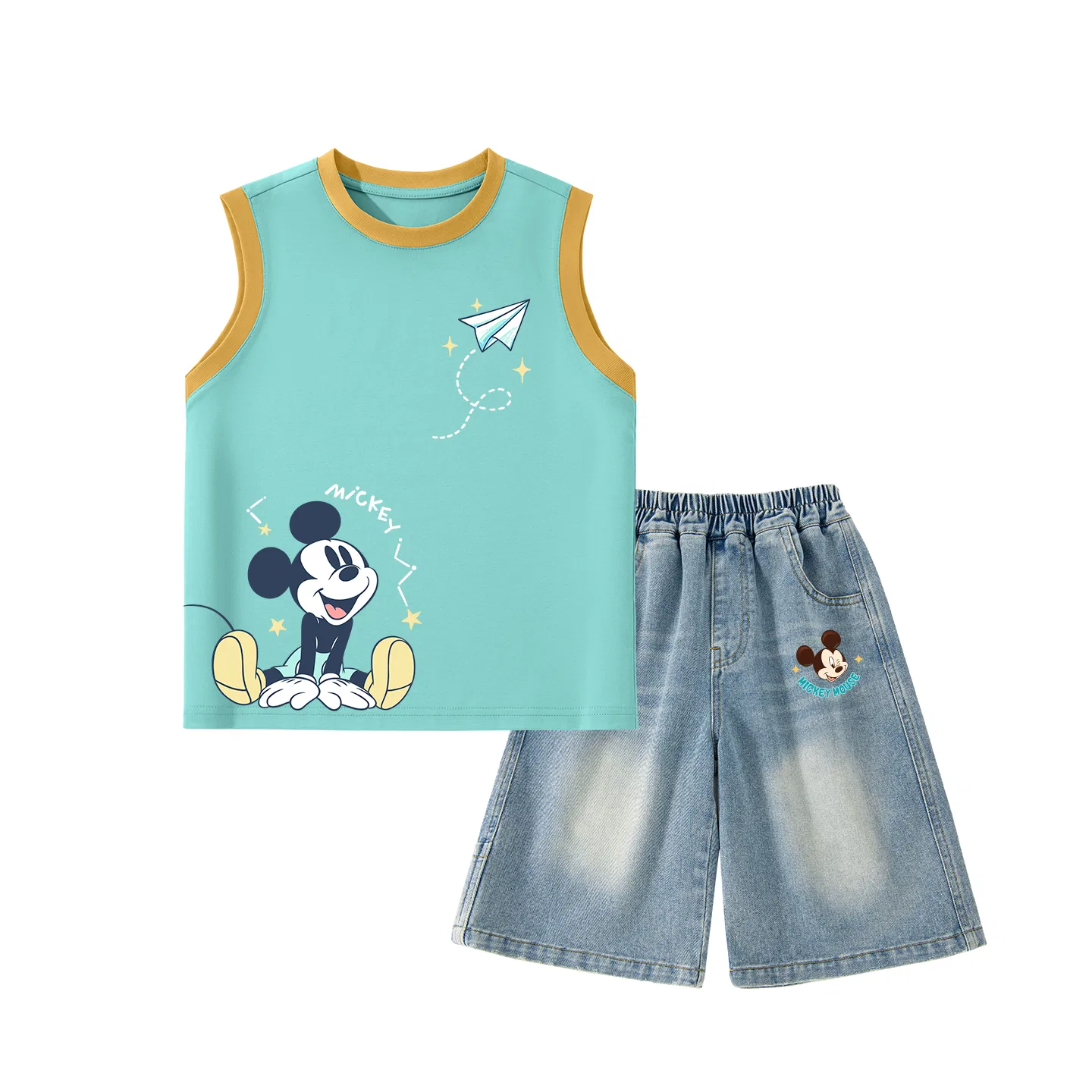 Детский спортивный костюм с круглым вырезом, Disney, Diqi Cheng Brown Yellow, Denim Blue — фото 3