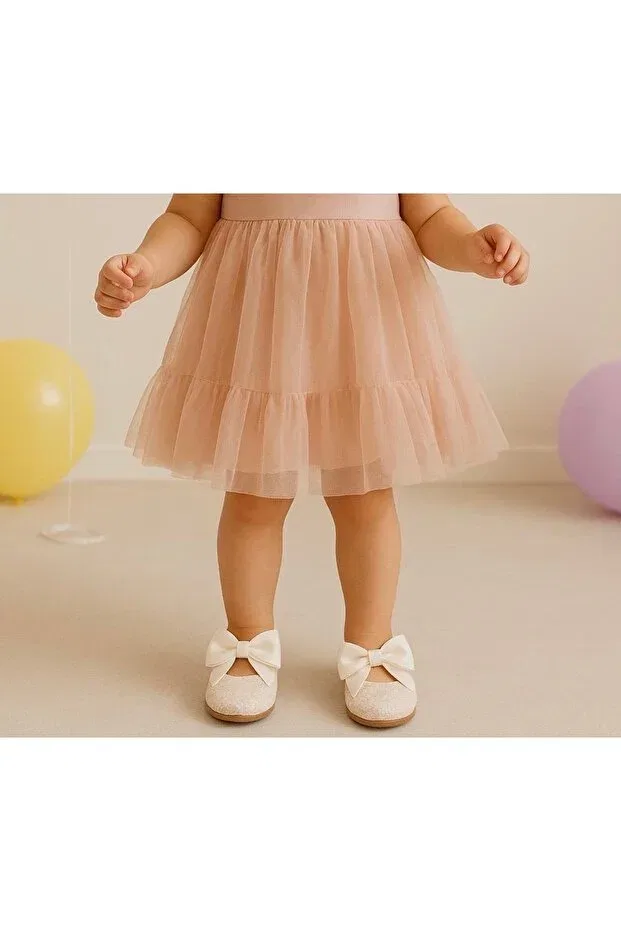Детские балетки для девочек с бантом White Glitter Ballerina Ballet Shoes Pinkchıld, White — фото 3