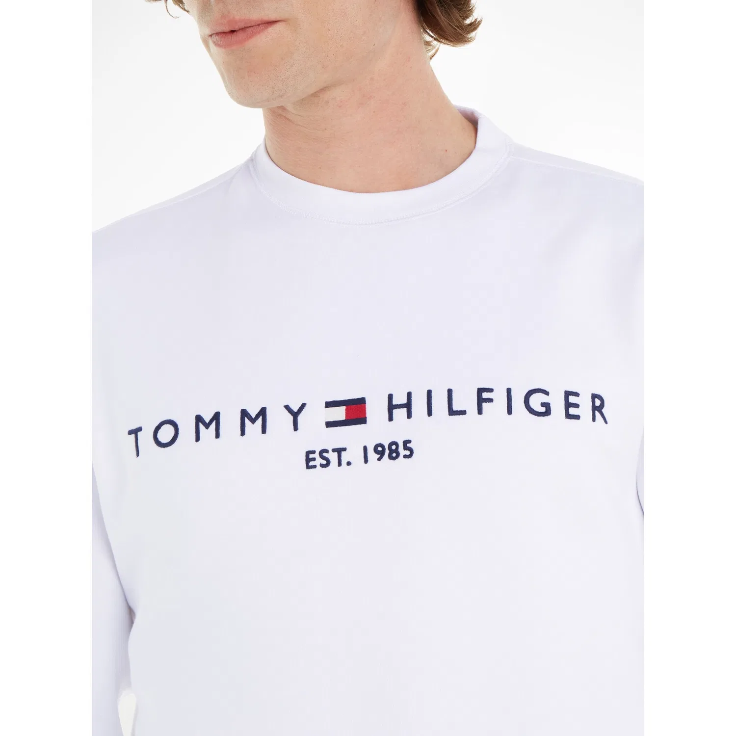 Мужской свитшот с логотипом Tommy Hilfiger, White — фото 3