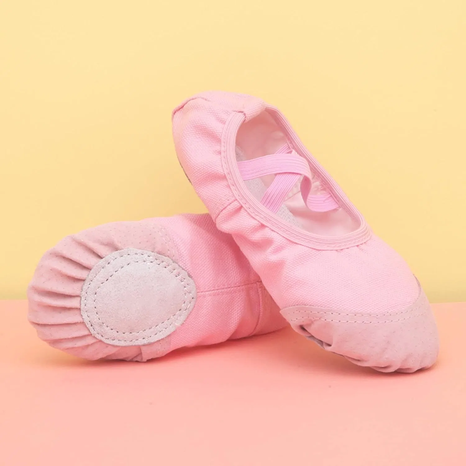 Детские балетки для девочек из холста, Pink — фото 2