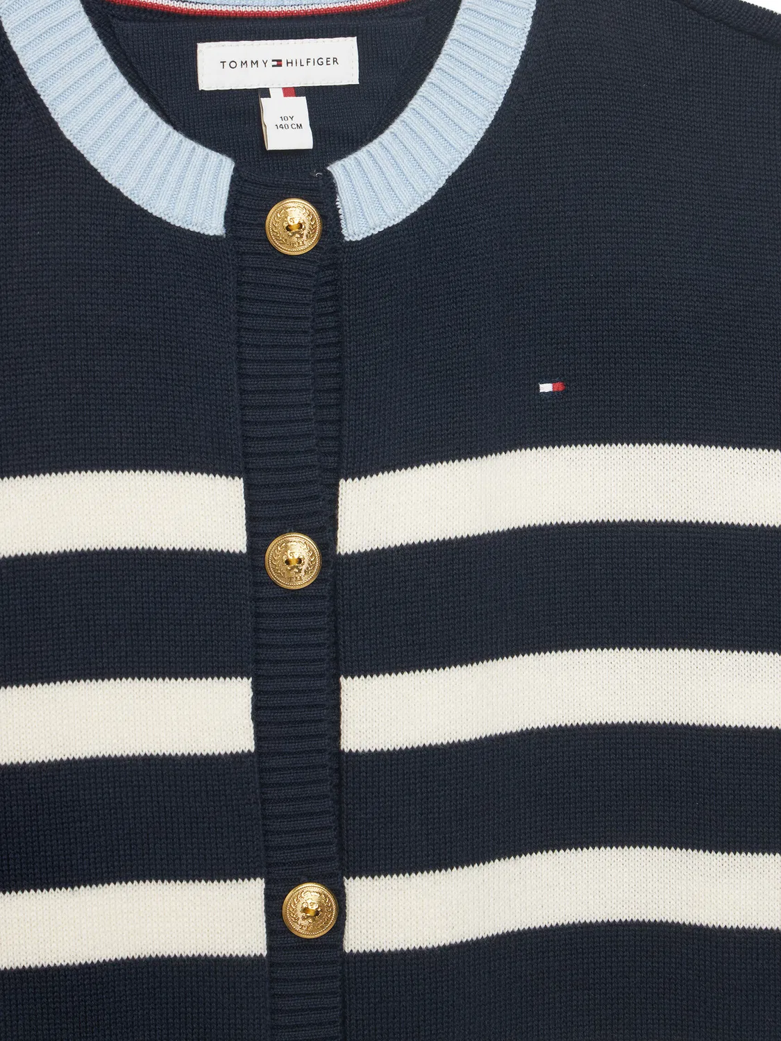 Кардиган стандартного кроя для девочки Nautical Stripes Tommy Hilfiger, белый — фото 3