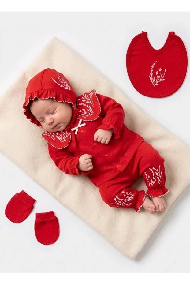 Детский комплект боди с вышивкой Ariana Cherub Baby, Red