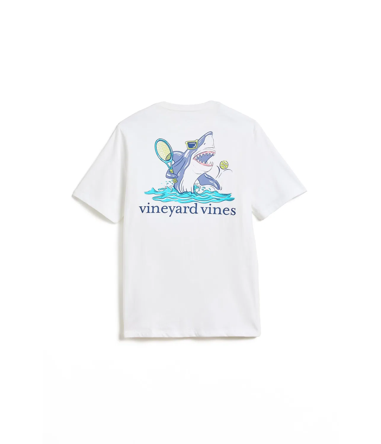 Футболка с коротким рукавом Shark Tennis (для малышей/детей постарше) Vineyard Vines Kids, White Cap — фото 2