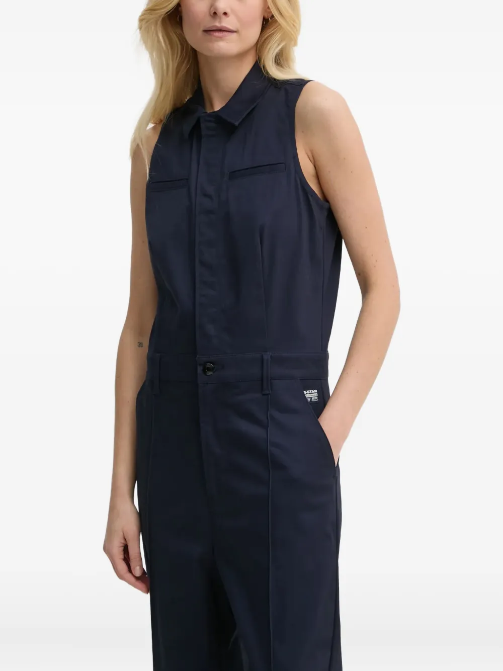 

Комбинезон без рукавов с классическим воротником G-Star Raw, темно-синий